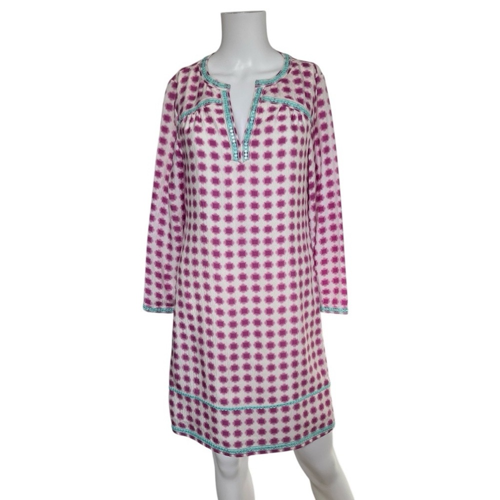 Vineyard Vines Pink Polka Dot Shift Dress Silk Colorful Career Size 2